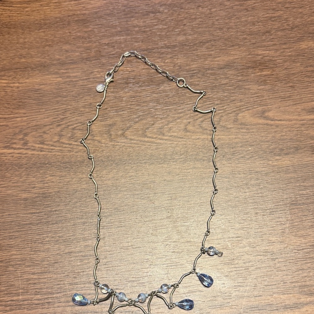 Elegant Silver Necklace with Blue Accents